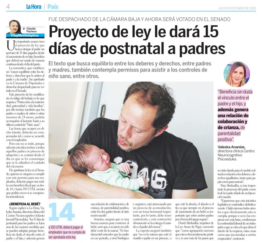 Diario La Hora: Beneficios para los niños del postnatal para padres